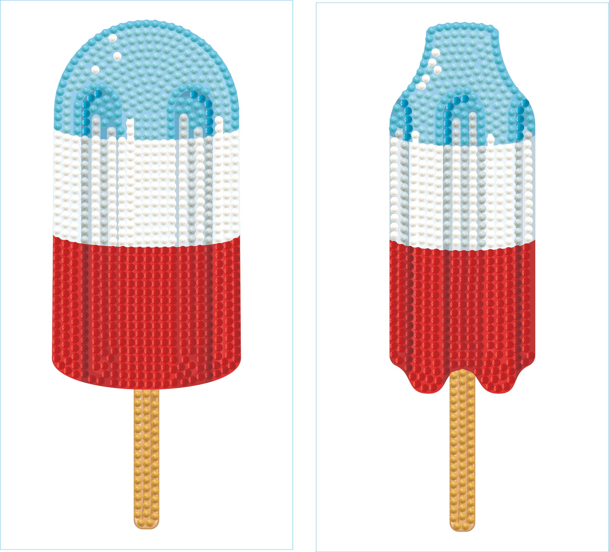 Diamond Dotz® Red, White & Blue Flag Popsicles Iron-On 'n' Dot Kit